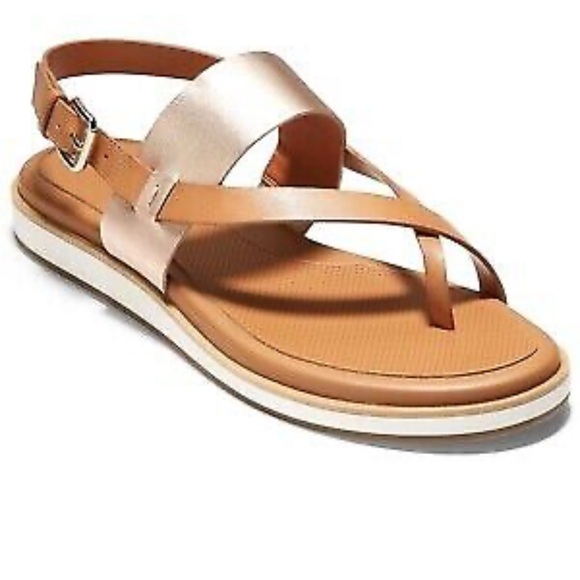Cole Haan Women's Mandy Thong Sandal Flat, Pecan/Rose Gold - Picture 1 of 8